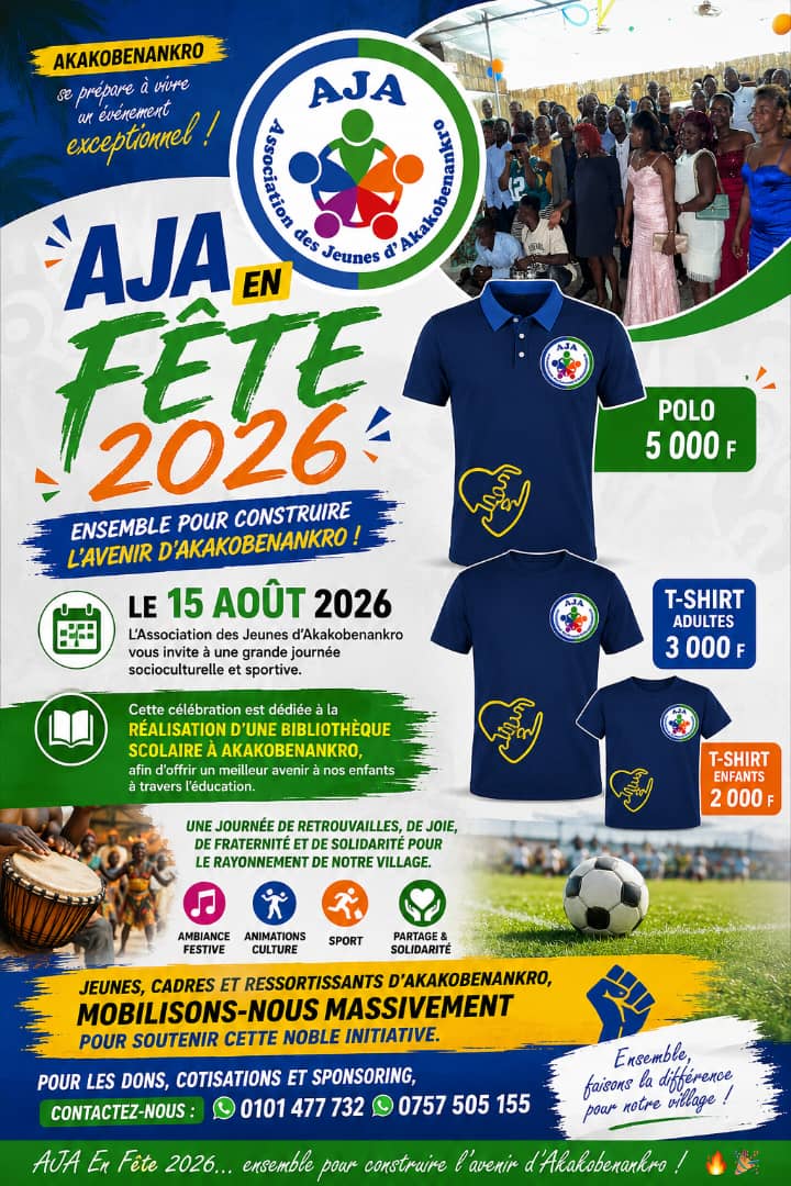 Photo 1 — AJA en Fête 2026 : Ensemble pour construire l’avenir d’Akakobenankro le 15 Août 2026